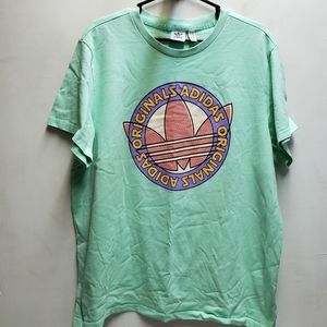 Adidas Originals Summer Surf trefoil logo womens XL pastel graphic tee shirt